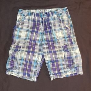 Brothers Plaid Cargo Shorts